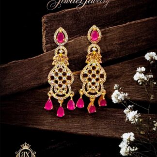 royal rani pear & lattice chandelier earrings