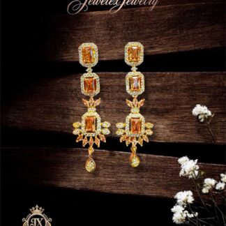 solis amber geometric tiered drop earrings