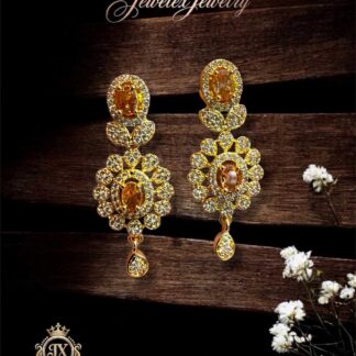 aurelia amber medallion drop earrings
