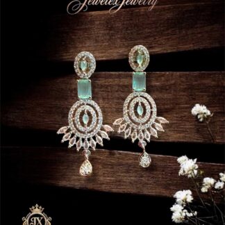 celeste mint medallion drop earrings