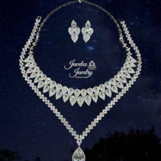 crest pear cut necklace set