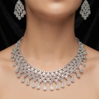 lattice tear drop necklace set