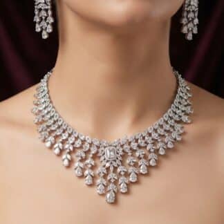 empress lotus halo necklace set