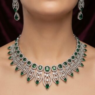 leaf fringe statement necklace set