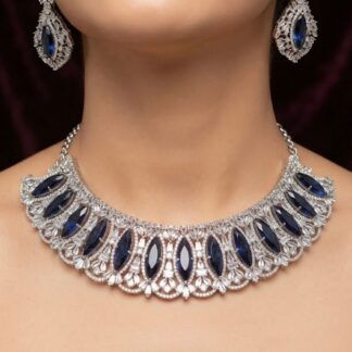 royal sapphire statement necklace set