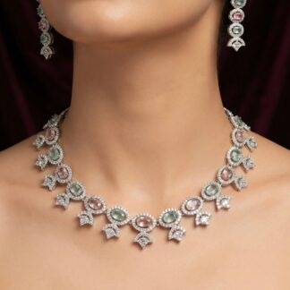 enchanted pastel floral necklace set
