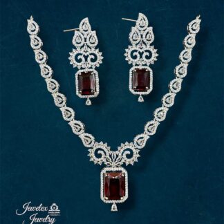royal garnet statement necklace set