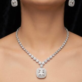 aurelia cushion cut necklace set