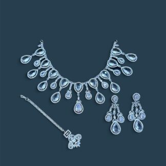 stellar drop pear cut necklace set