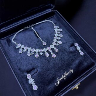 soft pink radiance cluster necklace set