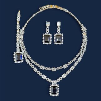 onyx prism layered necklace set