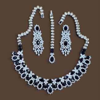 noir petal statement necklace set