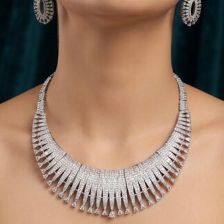 sunburst crest statement necklace set