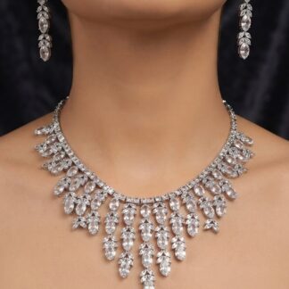 zephyr marquise crest necklace set