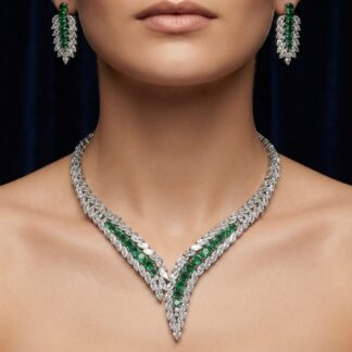 verdant chevron necklace set