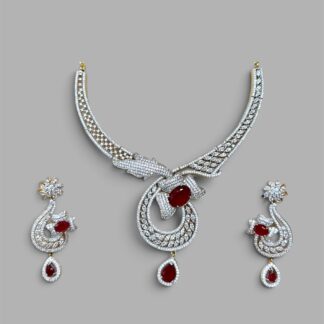 majestic ruby curve necklace set