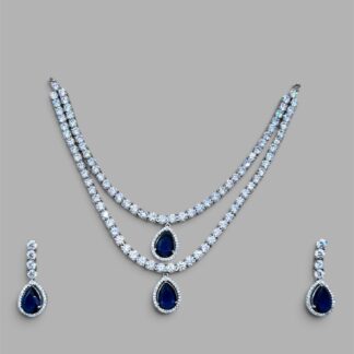 azure dual strand necklace set