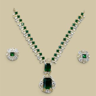 verdant royalty square cut y necklace set