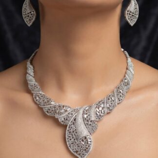 sculpted leaf necklace set