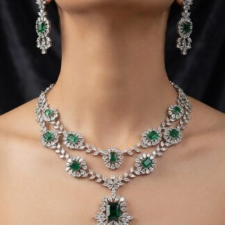 imperial emerald dual strand necklace set