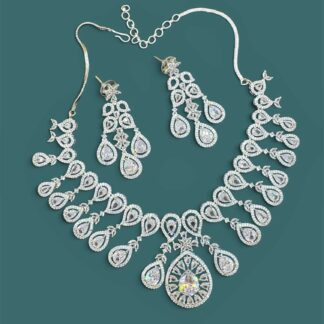 Ethereal diamond finish necklace set