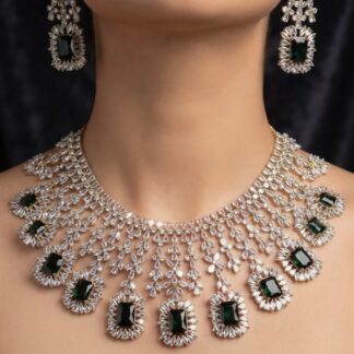 majestic emerald cut necklace set